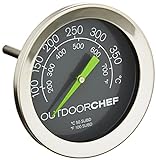 Outdoorchef Grillthermometer bis 400 °C | Deckelthermometer Klassisch mit extra großem Ziffernblatt