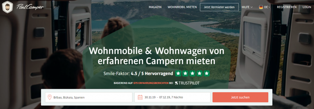Wohnmobil/Camper mieten in Nordspanien: Die Plattform PaulCamper