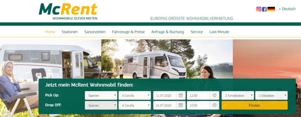 Wohnmobil / Camper mieten in Nordspanien: McRent im Detail