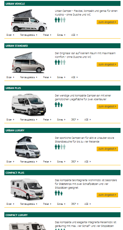 Wohnmobil / Camper mieten in Nordspanien: Die verschiedenen Modelle von McRent