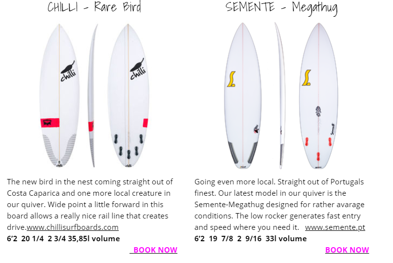 Campervan mieten (Portugal): Bei Fly&Surf kann man sehr gute Surfboards zubuchen.